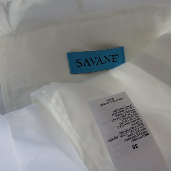 4/$14 Savane White Mens Shorts with Blue Belt Size 36 - Picture 5 of 6